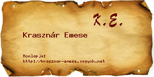Krasznár Emese névjegykártya