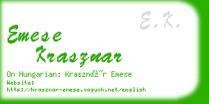 emese krasznar business card